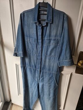 GAP Light Blue Denim Wide Leg Jumpsuit